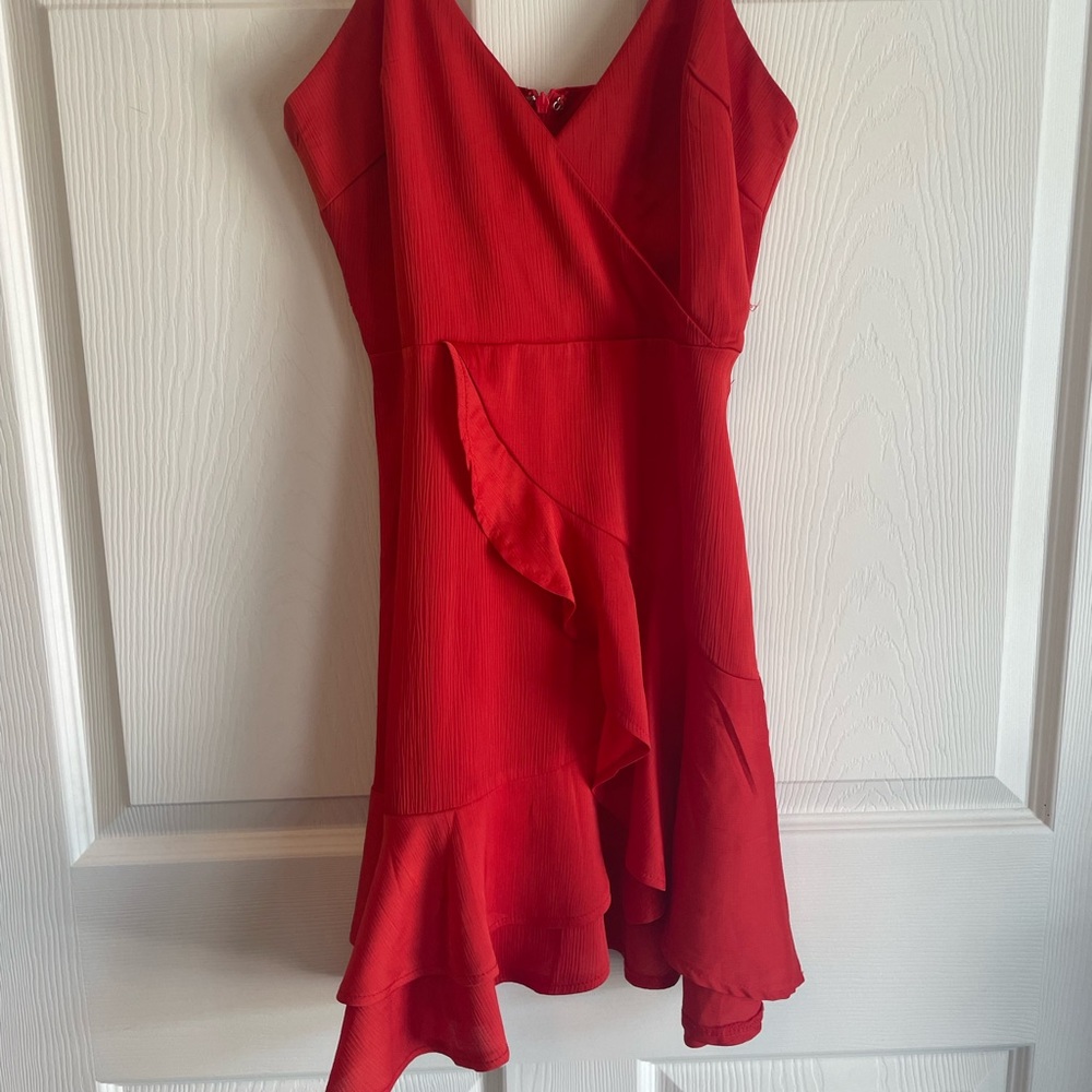Red mini dress